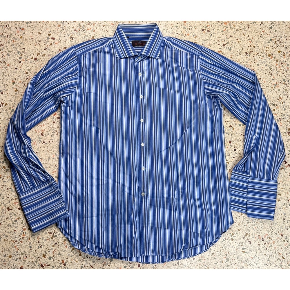 Etro Men's‎ Striped Long Sleeve Button Up Casual Shirt Size 42